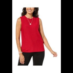WynneCollection Women's Sweater Knit Tank Lipstick Red - Regular